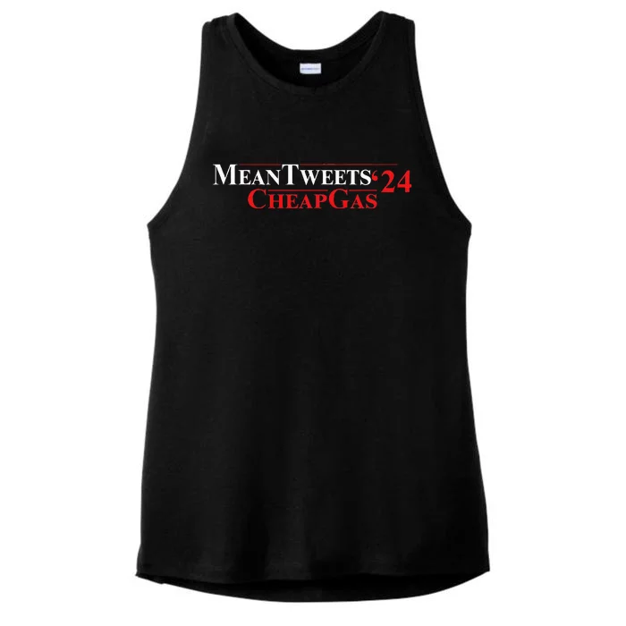 Trump Mean Tweets And Cheap Gas 2024 Ladies Tri-Blend Wicking Tank