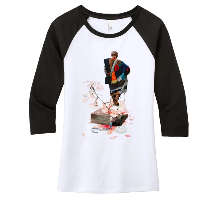 Thich Minh Tue Buddha Vietnam Buddha Vietnamese Women's Tri-Blend 3/4-Sleeve Raglan Shirt