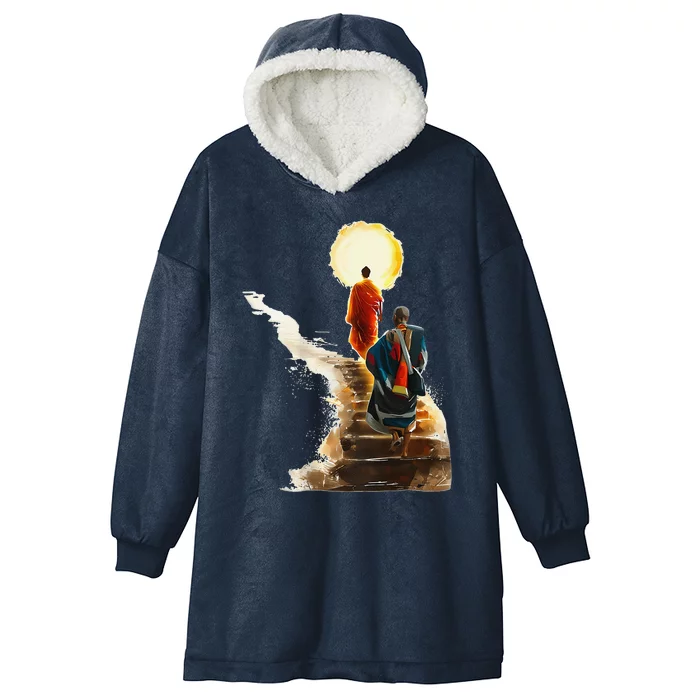 Thich Minh Tue On Back Monks Vietnamese Hooded Wearable Blanket