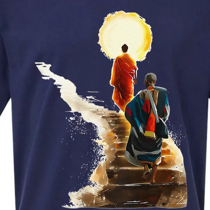 Thich Minh Tue On Back Monks Vietnamese Sueded Cloud Jersey T-Shirt