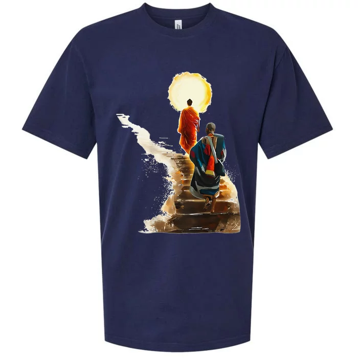 Thich Minh Tue On Back Monks Vietnamese Sueded Cloud Jersey T-Shirt