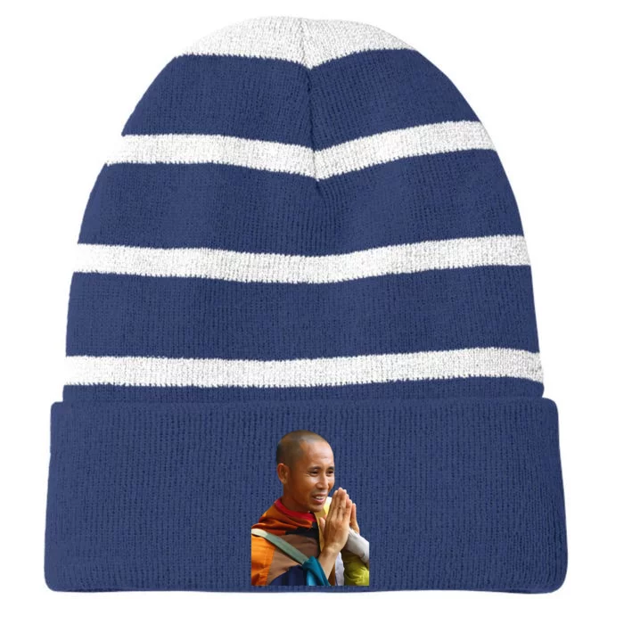 Thich Minh Tue Vietnamese Buddha Striped Beanie with Solid Band