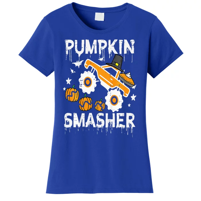 Thanksgiving Monster Truck Pumpkin Smasher Women's T-Shirt