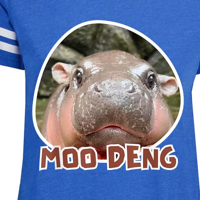 Thailand Moodeng The Famous Cute Baby Pigmy Hippo Gift Enza Ladies Jersey Football T-Shirt