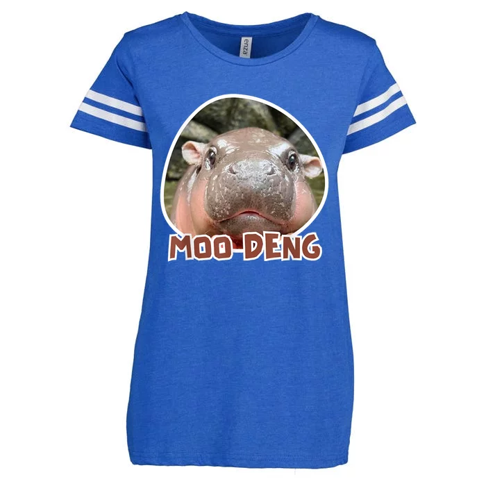 Thailand Moodeng The Famous Cute Baby Pigmy Hippo Gift Enza Ladies Jersey Football T-Shirt