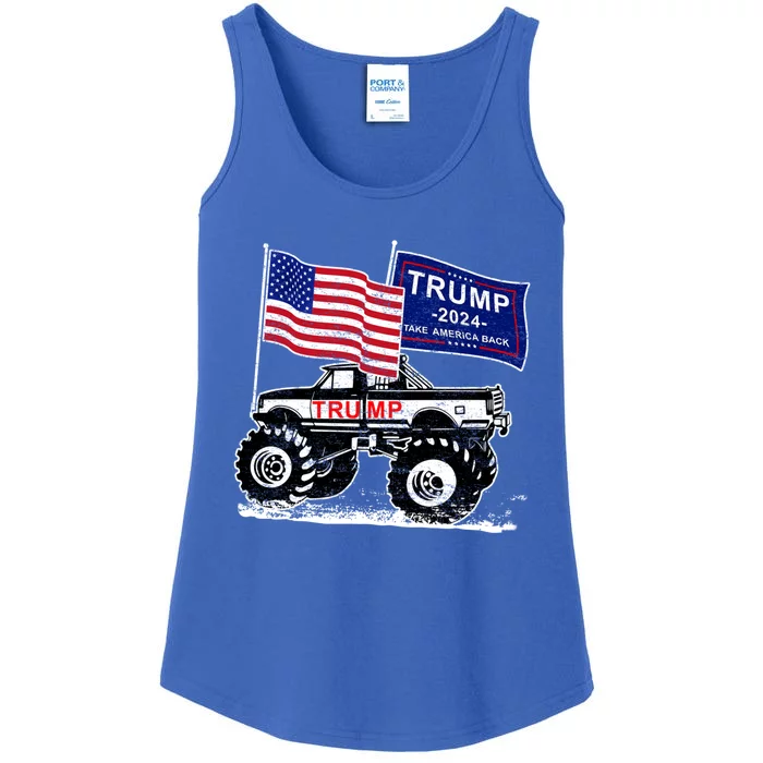 Trump Monster Truck Rally Trump Flag Trump 2024 Gift Ladies Essential Tank