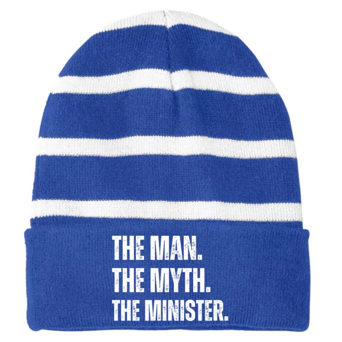 The Man The Myth The The Minister. Striped Beanie with Solid Band