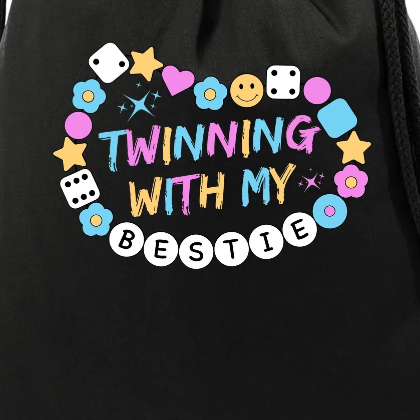 Twin Matching Twins Day Friend Twinning With My Bestie Twin Drawstring Bag