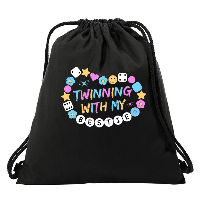 Twin Matching Twins Day Friend Twinning With My Bestie Twin Drawstring Bag