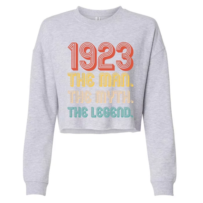 The Man The Myth The Legend 1923 100th Birthday Cropped Pullover Crew