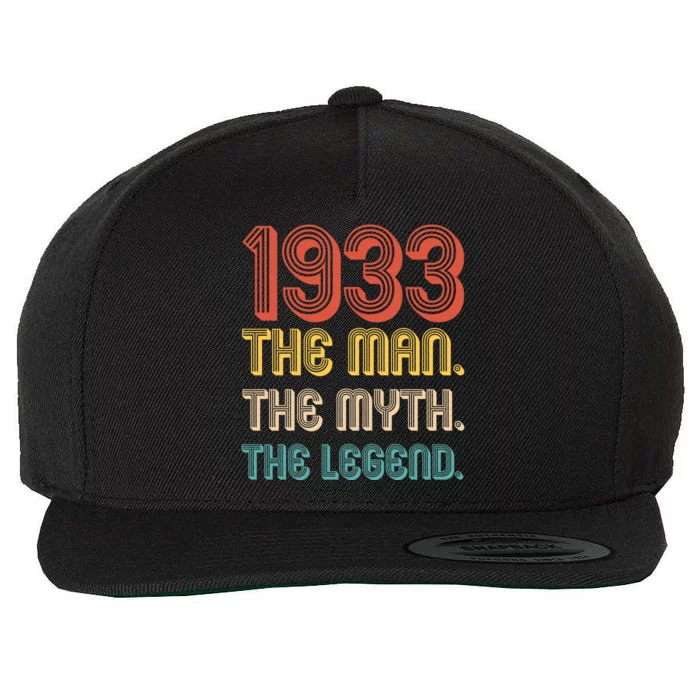 The Man The Myth The Legend 1933 90th Birthday Wool Snapback Cap