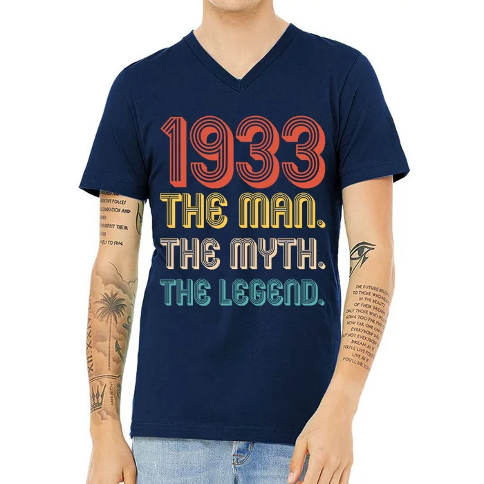 The Man The Myth The Legend 1933 90th Birthday V-Neck T-Shirt