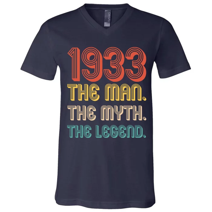 The Man The Myth The Legend 1933 90th Birthday V-Neck T-Shirt