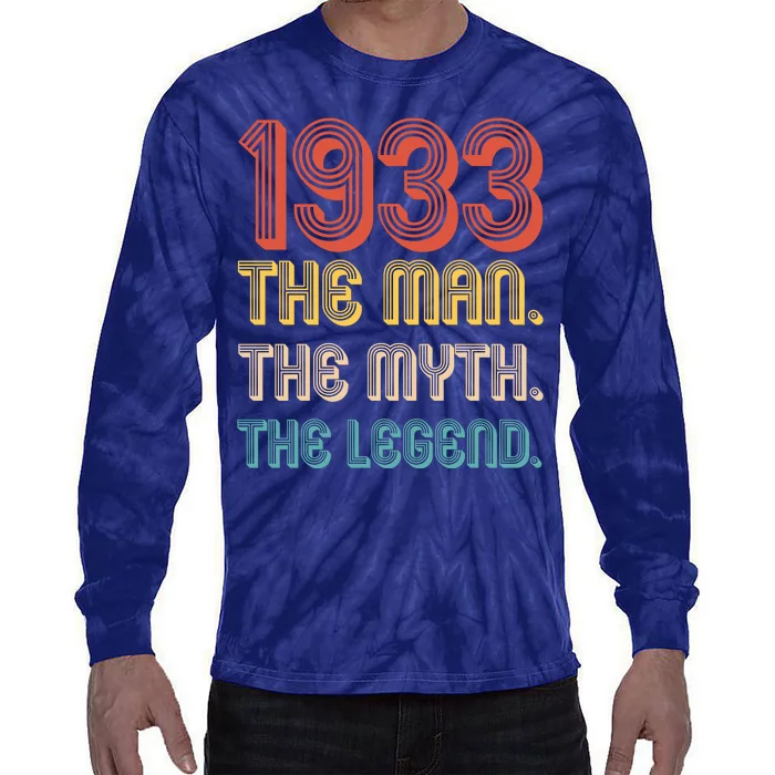 The Man The Myth The Legend 1933 90th Birthday Tie-Dye Long Sleeve Shirt