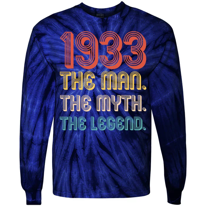 The Man The Myth The Legend 1933 90th Birthday Tie-Dye Long Sleeve Shirt