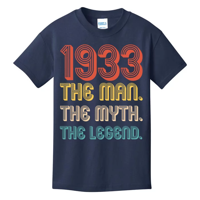 The Man The Myth The Legend 1933 90th Birthday Kids T-Shirt