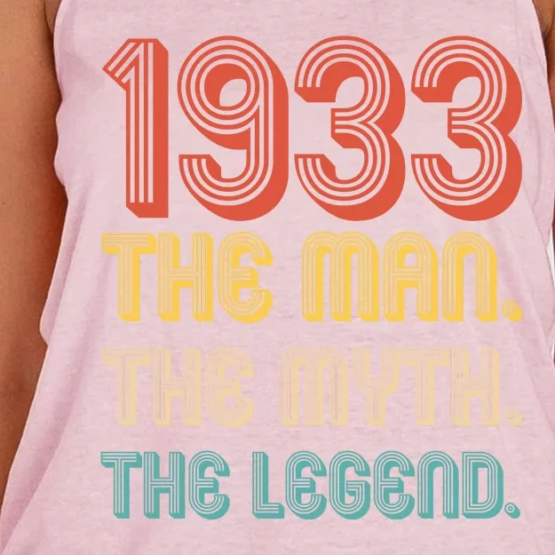 The Man The Myth The Legend 1933 90th Birthday Women's Knotted Racerback Tank