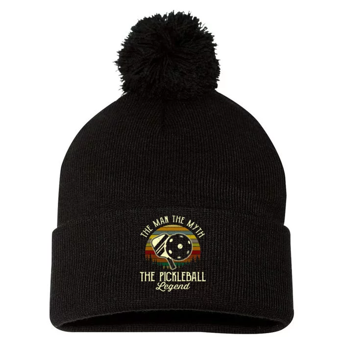 The Man The Myth The Pickleball Legend Pom Pom 12in Knit Beanie