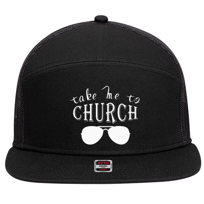 Take Me To The Church Christian Country Concert 7 Panel Mesh Trucker Snapback Hat