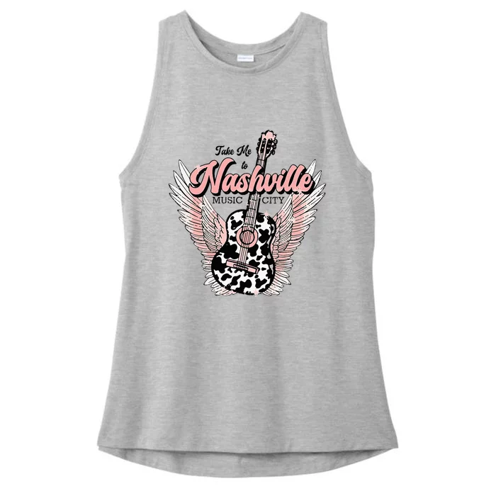 Take Me To Nashville Nashville Tennessee Ladies Tri-Blend Wicking Tank