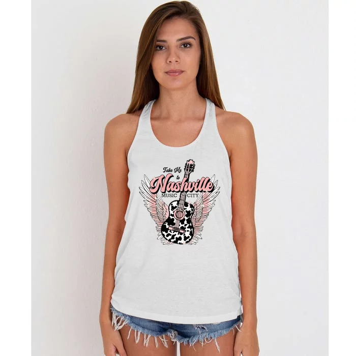 Take Me To Nashville Nashville Tennessee Women's Knotted Racerback Tank