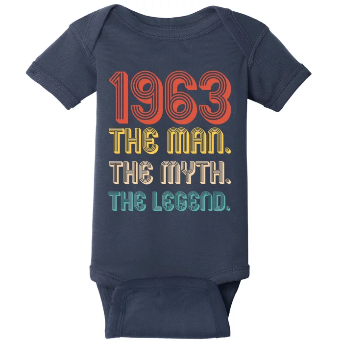 The Man The Myth The Legend 1963 60th Birthday Baby Bodysuit