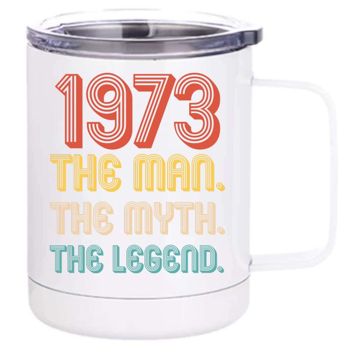 The Man The Myth The Legend 1973 50th Birthday Front & Back 12oz Stainless Steel Tumbler Cup