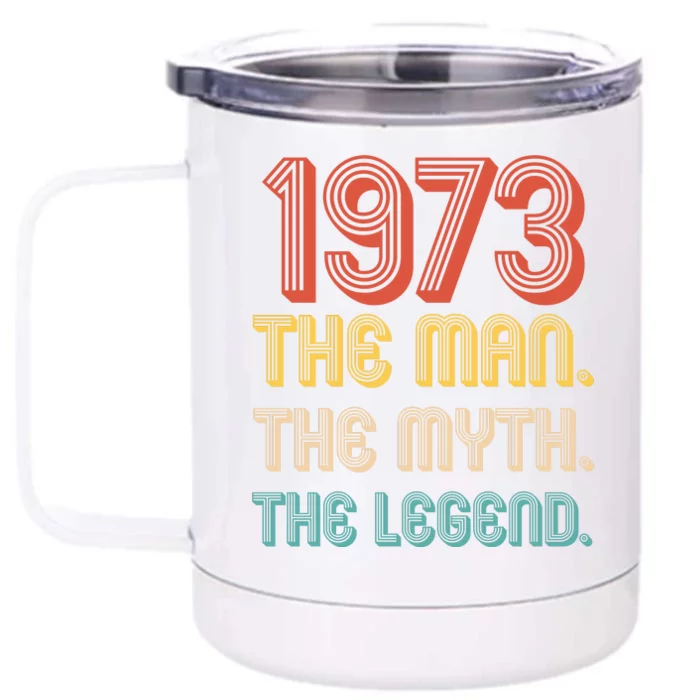 The Man The Myth The Legend 1973 50th Birthday Front & Back 12oz Stainless Steel Tumbler Cup