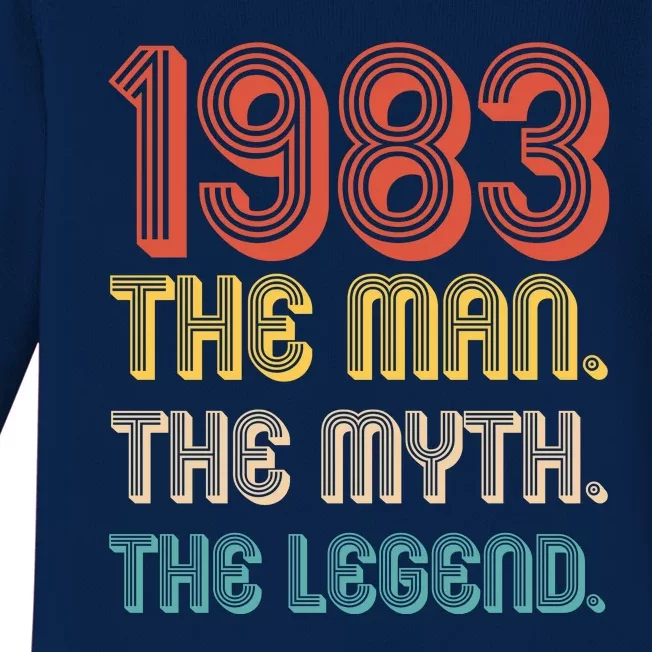 The Man The Myth The Legend 1983 40th Birthday Baby Long Sleeve Bodysuit