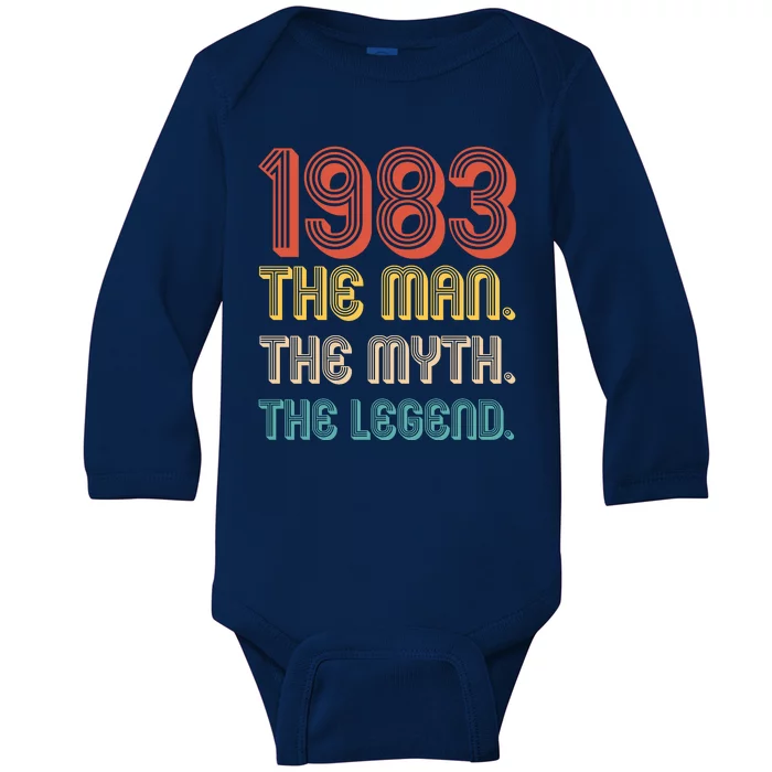 The Man The Myth The Legend 1983 40th Birthday Baby Long Sleeve Bodysuit