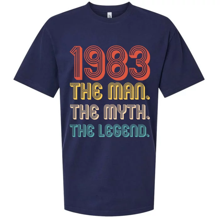 The Man The Myth The Legend 1983 40th Birthday Sueded Cloud Jersey T-Shirt