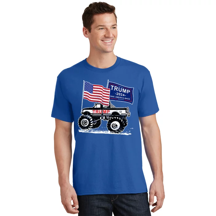 Trump Monster Truck Rally Trump Flag Trump 2024 Great Gift T-Shirt