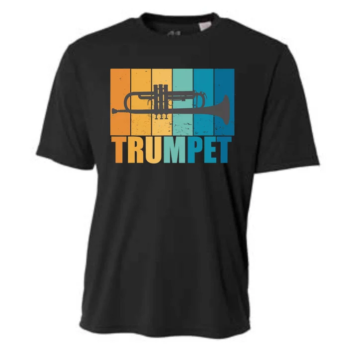 Trumpet Musician Vintage Musical Instrument Wind Instrument Cooling Performance Crew T-Shirt