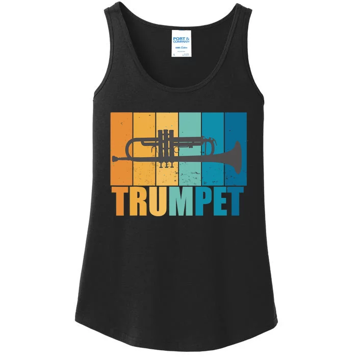 Trumpet Musician Vintage Musical Instrument Wind Instrument Ladies Essential Tank