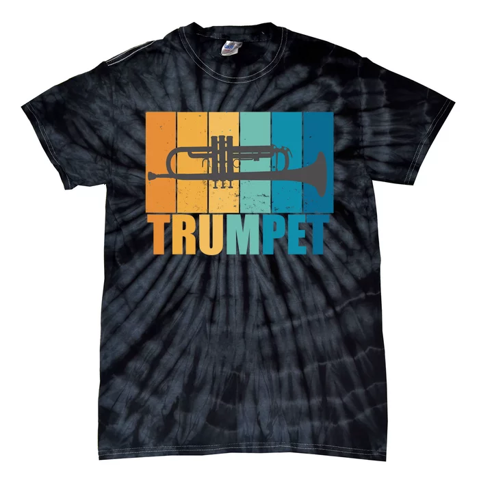 Trumpet Musician Vintage Musical Instrument Wind Instrument Tie-Dye T-Shirt