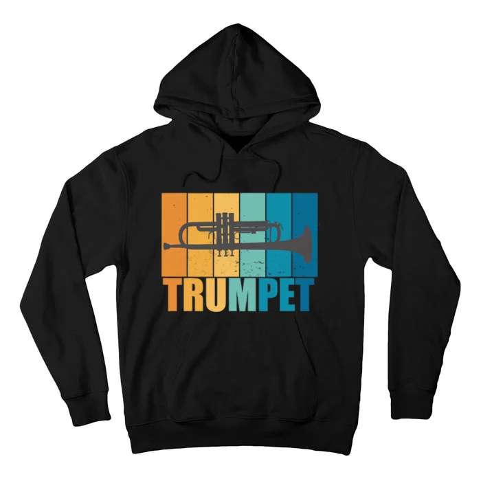 Trumpet Musician Vintage Musical Instrument Wind Instrument Tall Hoodie