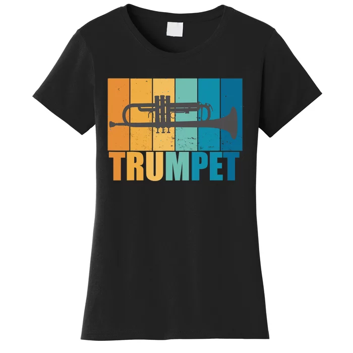 Trumpet Musician Vintage Musical Instrument Wind Instrument Women's T-Shirt