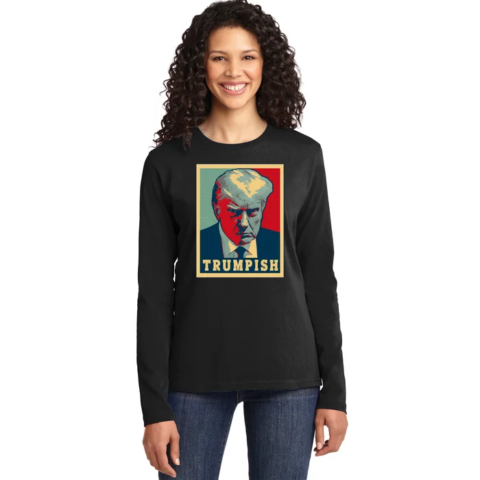 Trumpish Mugshot Vintage Poster Ladies Long Sleeve Shirt