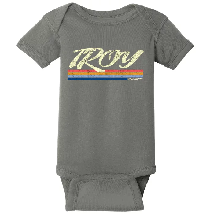 Troy Michigan Vintage Baby Bodysuit