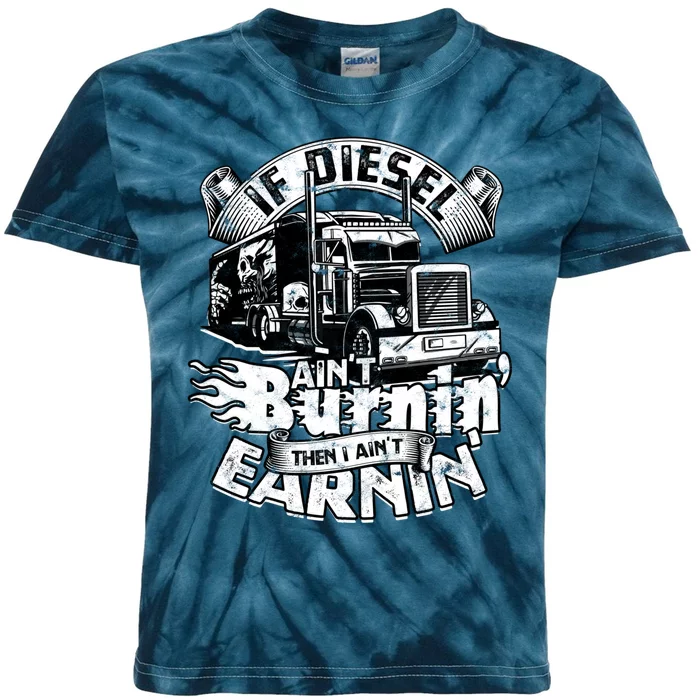 Trucker Men Women Big Rig Trucking Truckin Road Kids Tie-Dye T-Shirt