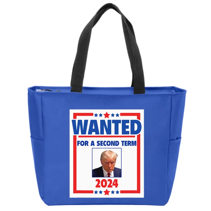 Trumps Mugshot Wanted For A Second Term 2024 President Zip Tote Bag