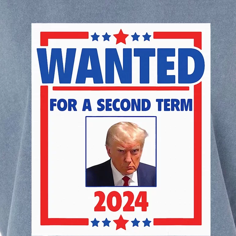 Trumps Mugshot Wanted For A Second Term 2024 President Garment-Dyed Women's Muscle Tee