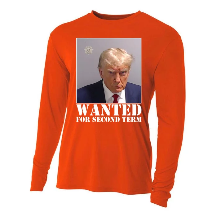 Trump Mugshot Wanted For Second Term Cooling Performance Long Sleeve Crew