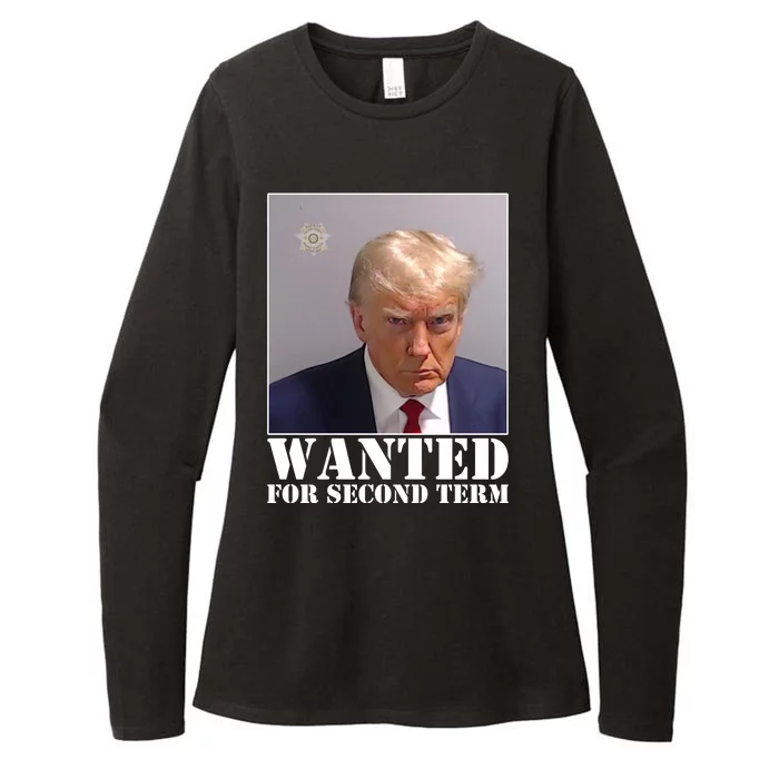 Trump Mugshot Wanted For Second Term Womens CVC Long Sleeve Shirt