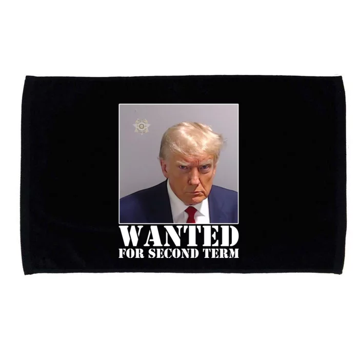 Trump Mugshot Wanted For Second Term Microfiber Hand Towel