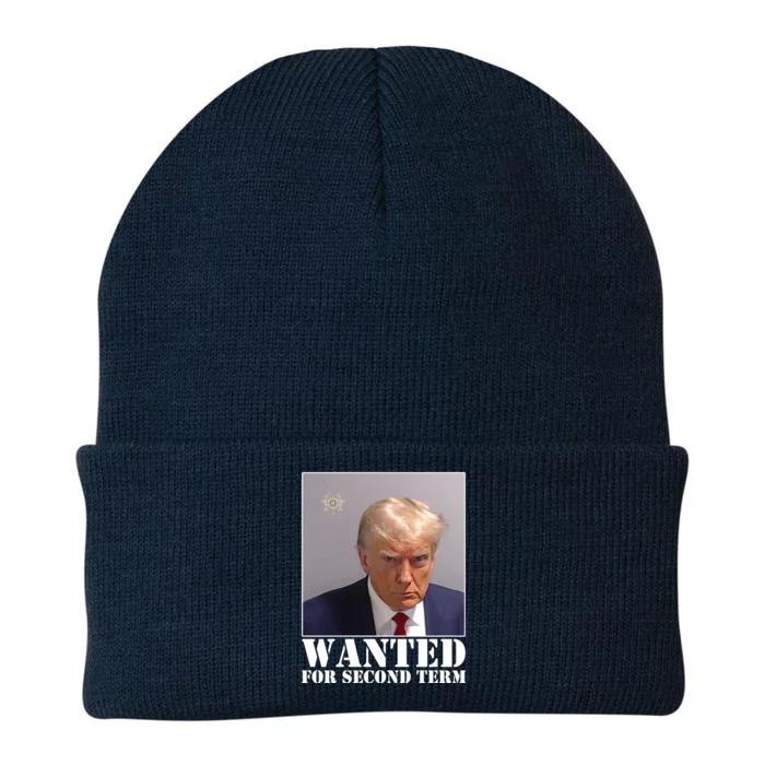 Trump Mugshot Wanted For Second Term Knit Cap Winter Beanie