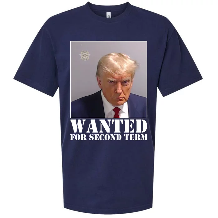 Trump Mugshot Wanted For Second Term Sueded Cloud Jersey T-Shirt