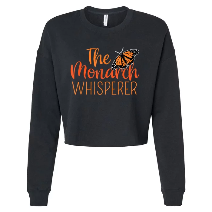 The Monarch Whisperer Cute Entomology Butterfly Cropped Pullover Crew