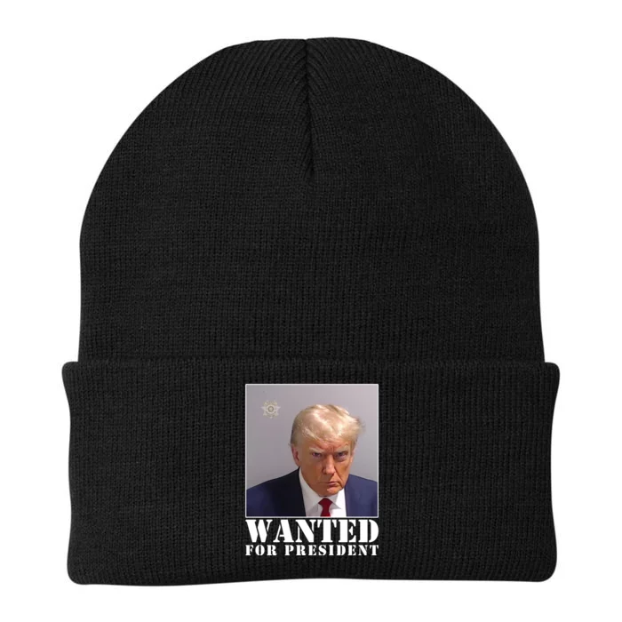 Trump Mugshot Wanted For President Knit Cap Winter Beanie