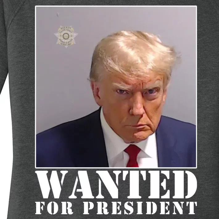 Trump Mugshot Wanted For President Women's Perfect Tri Tunic Long Sleeve Shirt